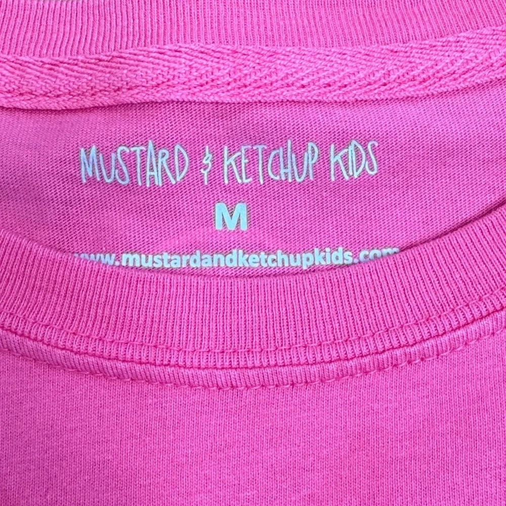 Mustard & Ketchup Kids Girls Pink Long Sleeve Shirt Ballet Shoe Graphic Tee Sz M